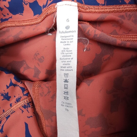 LULULEMON Final Lap Crop 23" Tights Efflorescent Dark Canyon Navy Floral Yoga 6 - Picture 11 of 11
